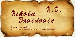 Nikola Davidović vizit kartica
